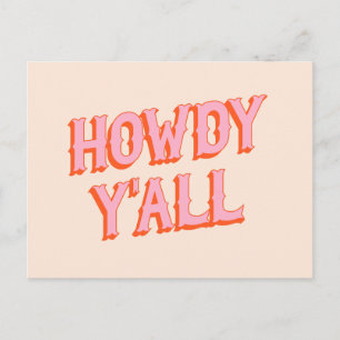 Zuidelijke Welkom: Howdy Y'all (oude westernbrieve Briefkaart