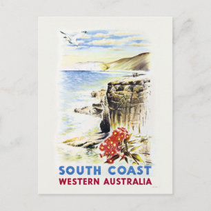 Zuidkust, Western Australië Vintage Poster 1940 Briefkaart