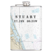 zuidoostelijke FL-breedtegraad  nautisch Heupfles (Voorkant)