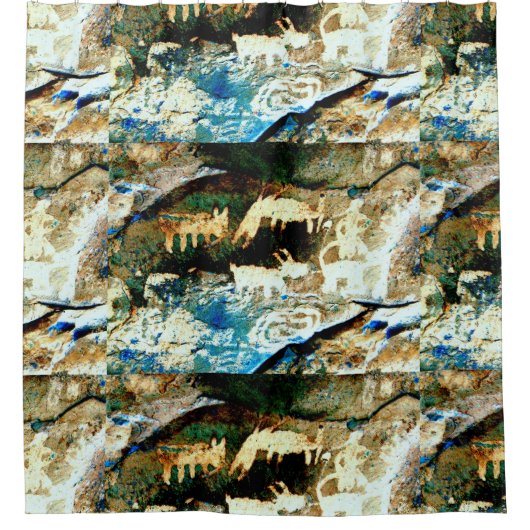 zuidoosten - inheemse rotskunst douchegordijn (Voorkant)