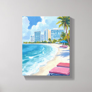 Zuidstrand Miami Florida Canvas Afdruk