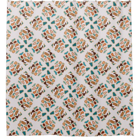 Zuidwest-Abstracte aardetinten Pattern Art Douchegordijn (Voorkant)