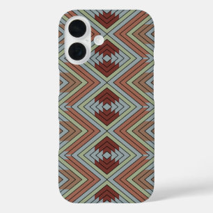 Zuidwest-Amerikaanse Indiaanse stijlpatroon kunst iPhone 16 Hoesje