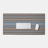 Zuidwest Blauw en Bruin Geometrisch Patroon Bureaumat (Keyboard & Muis)