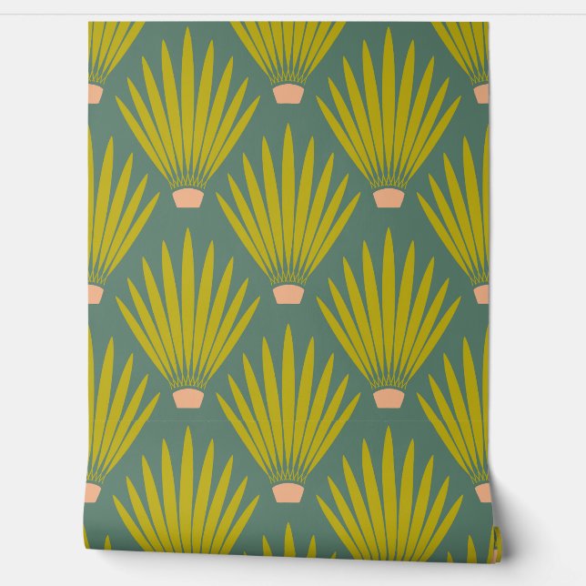 Zuidwest Boho Desert Cactus Palm Leaves - Wijze Behang (Afrollen)