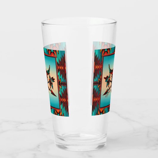 Zuidwest-buffelschedel en pijlglas glas (Links)