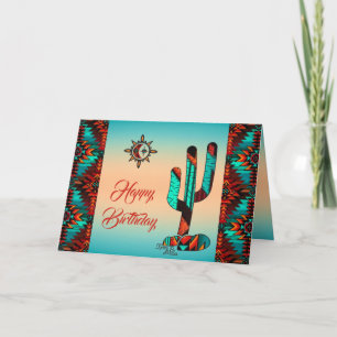 Zuidwest Cactus En Zon Wenskaart Kaart