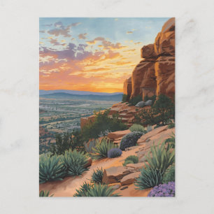Zuidwest Canyon Woestijn Zonsondergang Landschap Briefkaart