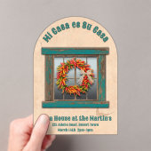 Zuidwest Chili krans blauw venster gepersonaliseer Acryl Uitnodigingen (Insitu (Draagbaar))