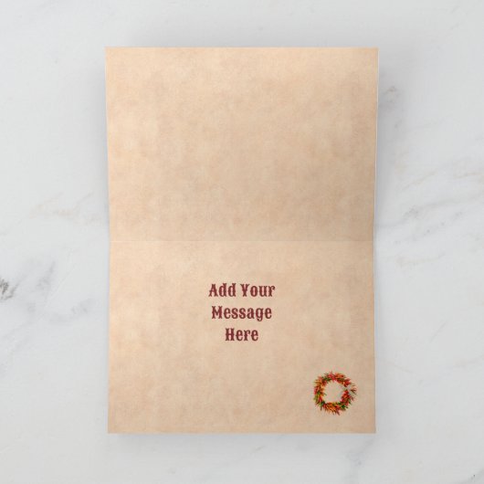 Zuidwest-Chili Krans Rustiek Rood Raam Kerstmis Kaart (Binnen)