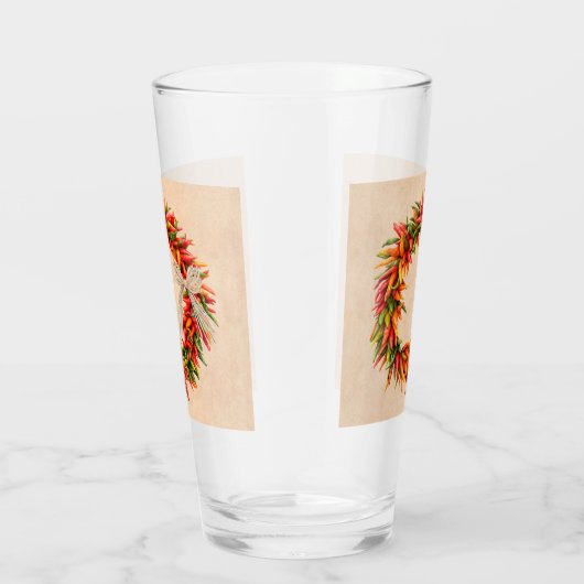 Zuidwest Chili Ristra Wreath on Adobe Wall Glas (Rechts)