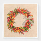 Zuidwest Chili Ristra Wreath on Adobe Wall Servet (Voorkant)