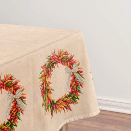 Zuidwest Chili Ristra Wreath on Adobe Wall Tafelkleed (Voorbeeld)