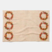 Zuidwest Chili Ristra Wreath on Adobe Wall Theedoek (Horizontaal)