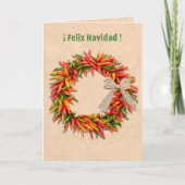 Zuidwest Chili Wreath Feliz Navidad Kerstmis Kaart (Voorkant)