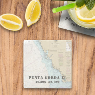 Zuidwest Florida 🌊 Authentieke Nautische Grafiek Stenen Onderzetter