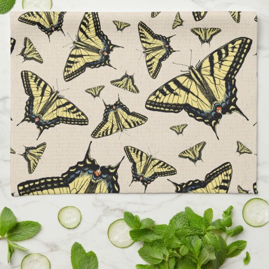 Zuidwest-gele kanonstaart theedoek (Gevouwen)