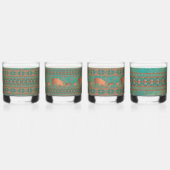 Zuidwest geometrische patroon en leuke Javelinas Whisky Glas (Rechts)