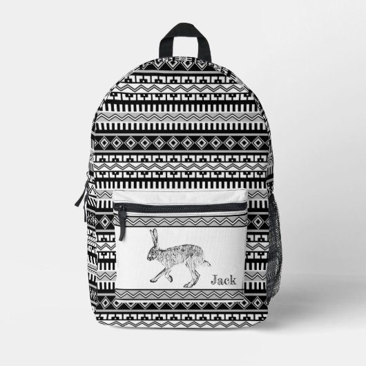 Zuidwest Jackrabbit en Geometrisch gepersonaliseer Bedrukte Rugzak (Voorkant)