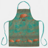 Zuidwest Javelina Dad Gepersonaliseerde Koper Blau Schort (Voorkant)