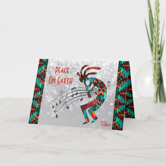 Zuidwest Kokopelli Kerstkaart Feestdagen Kaart (Voorkant)