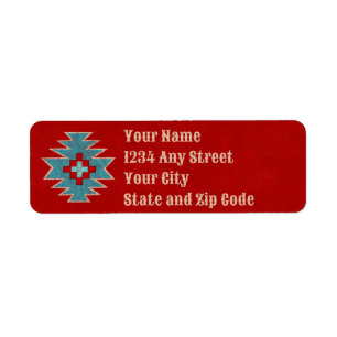 Zuidwest Mesas Rood en Turquoise Etiket
