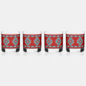 Zuidwest Mesas Rood en Turquoise Whisky Glas (Achterkant)