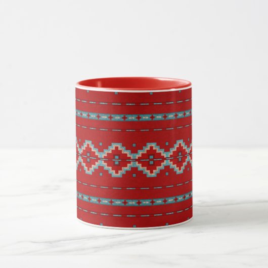 Zuidwest Mesas Rood & Turquoise Mok (Midden)