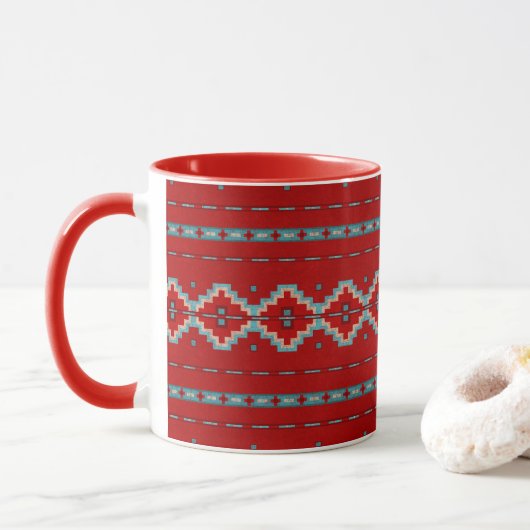 Zuidwest Mesas Rood & Turquoise Mok (Met donut)