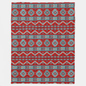 Zuidwest Mesas Turquoise & Rood Geometrisch Patroo Fleece Deken (Voorkant)