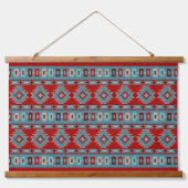 Zuidwest Mesas Turquoise & Rood Geometrisch Patroo Hangend Wandkleed (Voorkant 3)