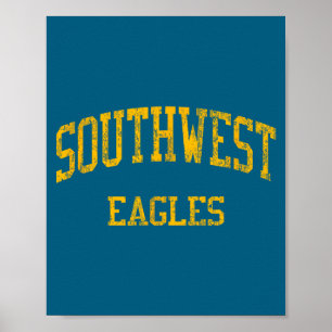 Zuidwest middelbare school hs miami fl vintage spo poster