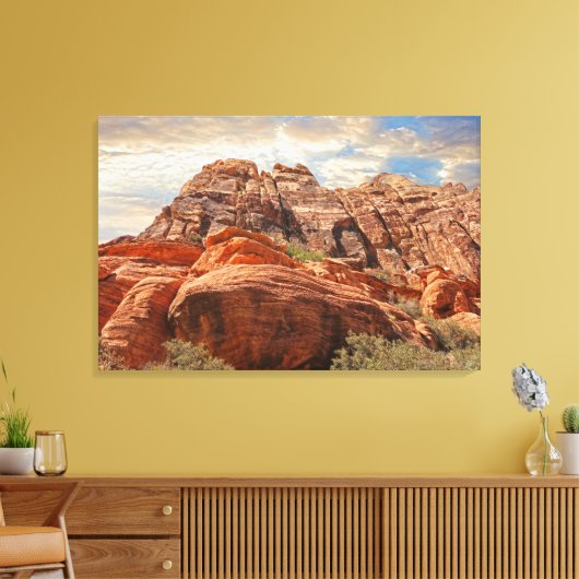 Zuidwest Mountain Scene Canvas Afdruk (Insitu (Woonkamer))