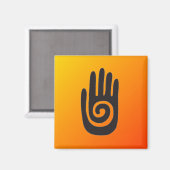 Zuidwest Native American Hand Symbol Magnet Magneet (Voorkant / Achterkant)