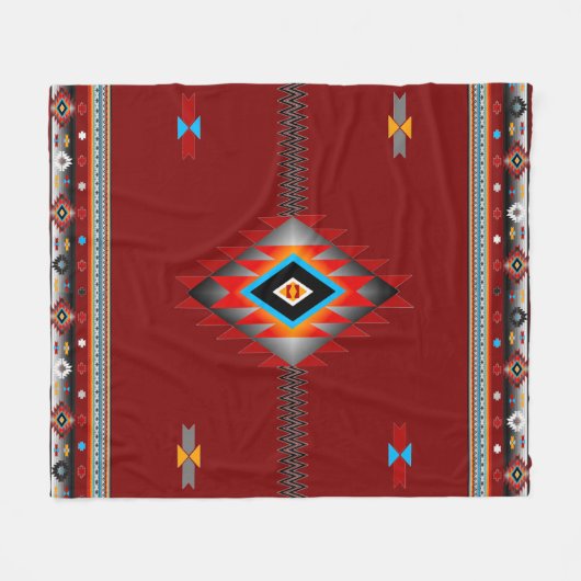 Zuidwest Patroon #1 - kleur veranderlijk Fleece Deken (Voorkant (Horizontaal))