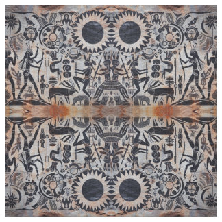 Zuidwest Petroglyphs Kachina Dancer Pattern Stof