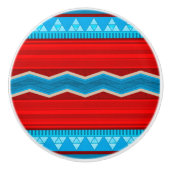 Zuidwest River Canyon Geometrisch rood en turquois Keramische Knop (Voorkant)