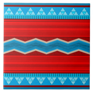 Zuidwest River Canyon geometrisch rood turquoise Tegeltje