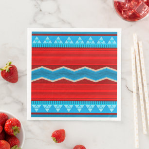 Zuidwest Rivier Canyon Geometrisch Rood Turkoois Servet