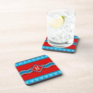 Zuidwest Rivier Canyon Rood Turquoise Monogram Bier Onderzetter
