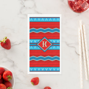 Zuidwest Rivier Canyon Rood Turquoise Monogram Servet