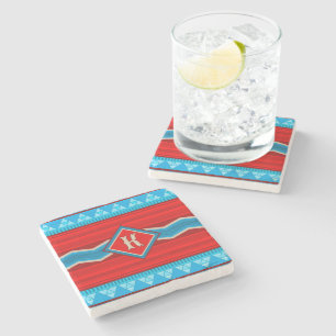 Zuidwest Rivier Canyon Rood Turquoise Monogram Stenen Onderzetter