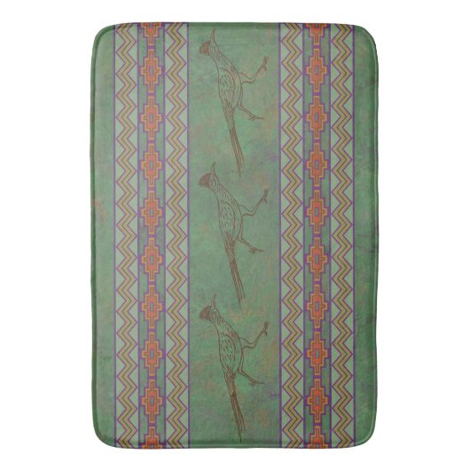 Zuidwest Roadrunner Sagebrush Green Bath Mat (Voorkant Verticaal)