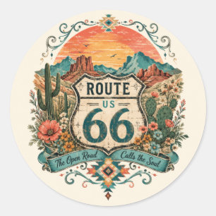 Zuidwest Route 66 Canyon Vista Decal Ronde Sticker