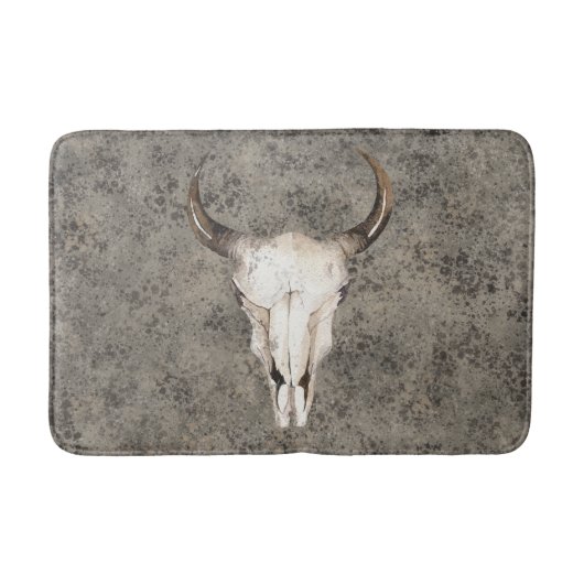 Zuidwest-Rustic Ranch Skull Brown Splatter Badmat (Voorkant)