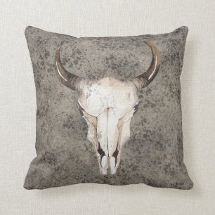 Zuidwest-Rustic Ranch Skull Brown Splatter Kussen