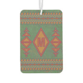 Zuidwest Sagebrush Green Geometric Custom Initiaal Luchtverfrisser (Achterkant)