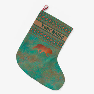 Zuidwest-Schattigee Javelina Kind gepersonaliseerd Grote Kerstsok