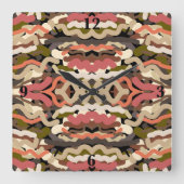 Zuidwest Squigggly Wiggly Earth Toon Abstract Vierkante Klok (Voorkant)