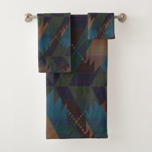Zuidwest Tribal Pattern Bad Handdoek (Insitu)